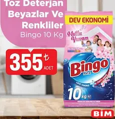 BİNGO TOZ DETERJAN BEYAZLAR VE RENKLİLER 10 KG